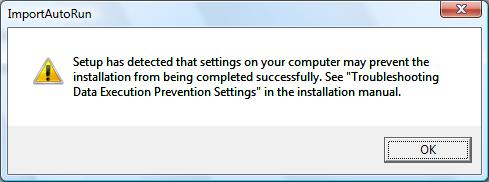 5. Troubleshooting Data Execution Prevention Settings The Data Execution Prevention (DEP) setting in your PC is set by default to enable LearnMate 7 LMS software to be installed onto your computer.