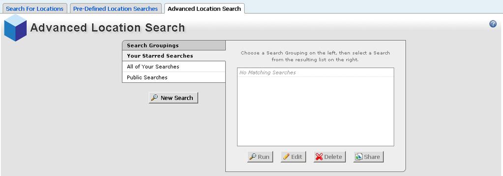 Advanced Location Searches enables you to customize your own search with multiple criteria and, more importantly, save those searches so