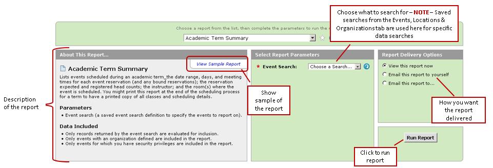 Each report will give you a full description on the report, an example of what data is included on the report and how to deliver the