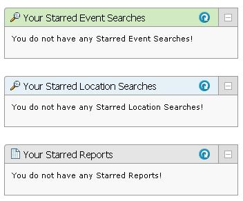 You can create favorites for specific: class/event searches, room location