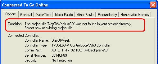 If you do not have a local copy of the project file on your computer, the