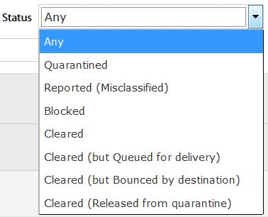 Cleared (But Queued for delivery): Will display email that was cleared by ContentCatcher but has not yet been delivered.