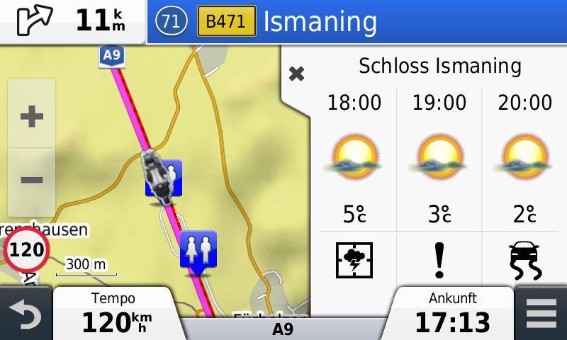 Weather and traffic information Using the Smartphone Link App, important route information