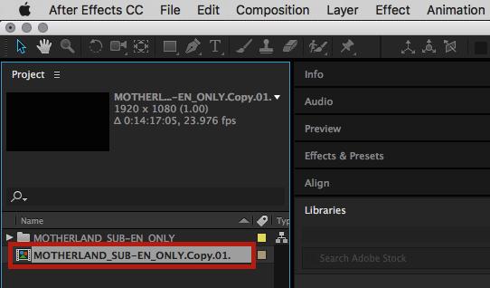Click OK and then click OPEN to import the selected AAF file into After Effects 18.