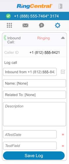 RingCentral for Salesforce User Guide Incoming Calls Incoming Calls When an incoming call is received, you are notified about the incoming call on your RingCentral for Salesforce (Figure 13).
