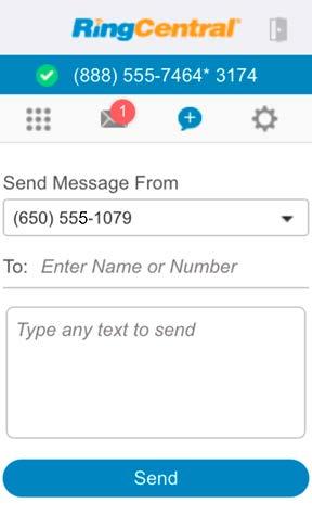 Enter the To phone number and compose the text message. Then click Send button.