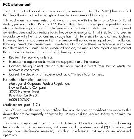 Chapter 11 FCC statement LED indicator statement VCCI (Class B)