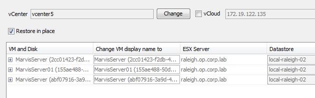 recoveries for: vsphere vcloud Director