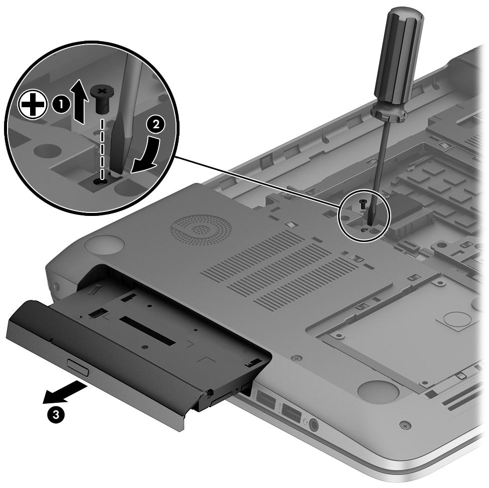 Optical drive NOTE: Optical drive spare part kits include bracket and bezel.