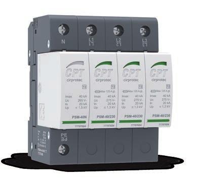 Type 2 SPDs PSM 40 PSM 40 is the range of Type 2/Class II devices intended for protecting against induced voltage surges (8/20 μs), in accordance with the IEC/E 61643-11 standard.