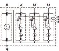 Type 2 SPDs PSM 20 3 poles etwork Cartridges SYSTEM TY Electrical diagram (8/20) In (8/20) Uoc Up@In (8/20) IR L 77707860 PSM3-20/230 TC TC (3Ph) H -/208 150 20 10 10 0,8 C60-77707861 PSM3-20/230 TC