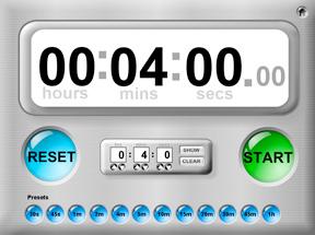 5 COUNTDOWN TIMERS Countdown Timer Counts down from a user-selected time or from a preset time and triggers an alarm at 00:00:00. Use for: Allotting a predetermined time to an event.