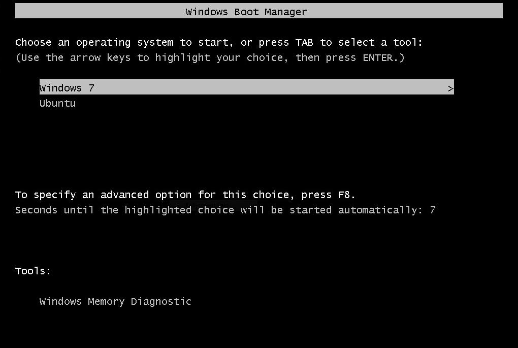 7- After Reboot, you should now choose your OS to boot.