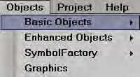 More details about Basic objects, Enhanced objects, Symbol factory and Graphics are explained in section Tool Box If you would