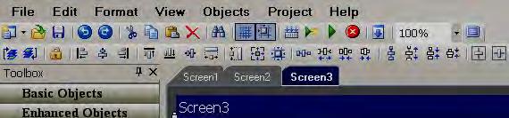 It is possible either to open, delete or rename screen. Select screen, then Right click at mouse to appear above dialog. Note: These screen display names are same as available at project explorer.