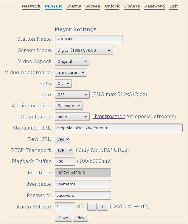 Player Settings This is the Player's Page default settings: Let's explain every field step by step: Station Name.