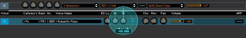 An Example of MOTIF XS Editor VST in Use 5-4 Edit the Voice parameters as desired. Edit the parameters (EQ, chorus, reverb, etc.) in the V row by clicking them.