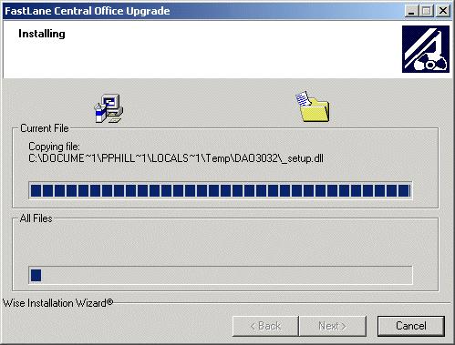 The following screen will display, showing the progress of the installation: NOTE: During the installation,