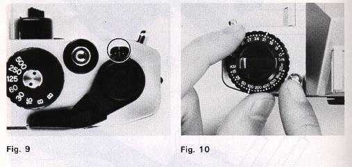 1. Depress Film Speed Lock Button (4) (Fig.