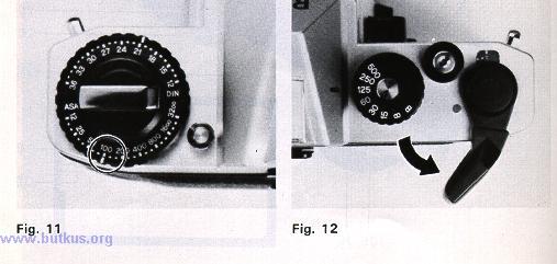 www.orphancameras.com 1 When Film Advance Lever (11 ) is moved to ''ON'' position (Fig. 12). the electric circuit is switched on and Shutter Release Button (9) is unlocked.