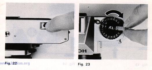 www.orphancameras.com Rotate Focusing Ring (16) until the image in Microprism-image Band (31) appears sharp (Fig. 21). 4.