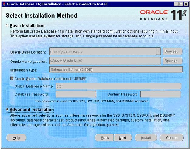 Appendix B Installing Oracle 11g These instructions are intended for installing Oracle 11g on Windows. Oracle 11g installation on UNIX may vary due to operating system differences.