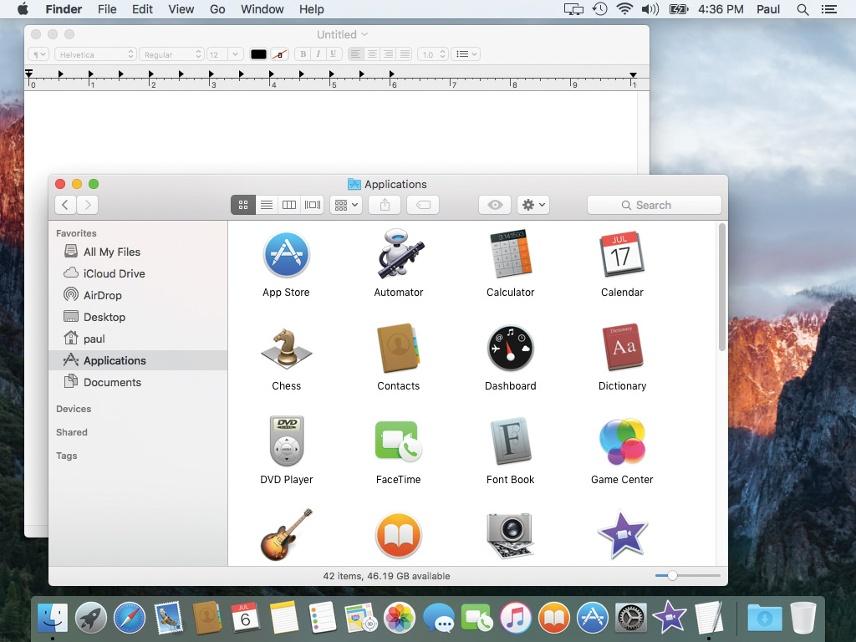 OS X supports a feature called multitasking, which means running two or more applications simultaneously. This is handy if you need to use several applications throughout the day.
