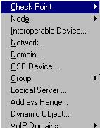 FIGURE 6-9 Network Objects menu To define London as a