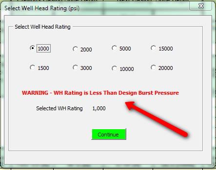 A reference to all the datum depths, TVD, MD and the linear and/or custom temperatures is shown in the Design Temperature panel. Select. The Select Well Head Rating data form is shown (Ref. Fig. 18).