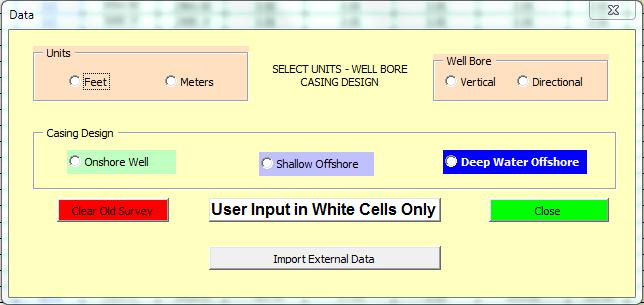 (1) Well Data www.drillingsoftware.com Before proceeding with the casing design, the Well Profile must be established. On the Directional/Survey page, select. The Well Profile data form is shown (Ref.