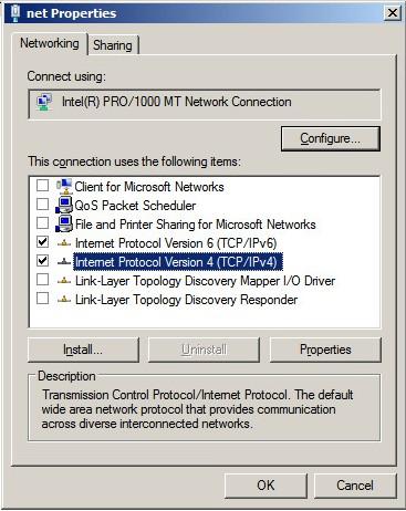 If configuring IPv4 addresses select Internet Protocol Version 4 (TCP/IPv4), click Properties and configure the IP address to be the same as the Virtual Service (VIP) with a subnet mask of 255.255.255.255, e.