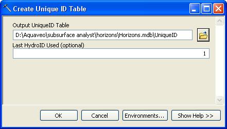 Figure 12 Creating a Unique ID table. Once the tool has executed a new table named UniqueID should be added to your map. Next, we will populate the HydroID values for the SectionLine features. 17.
