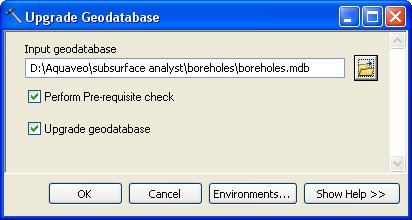 5. Select OK to upgrade the geodatabase.