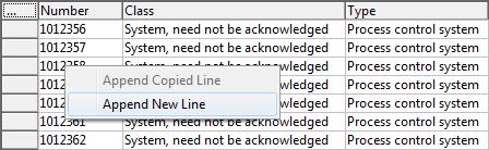 7 Applying s to Specific Projects No. 3. Add a new message line to the table window in the Alarm Logging editor.