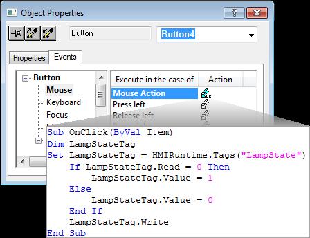 7 Applying s to Specific Projects No. 3. Delete the script of the from the object. Open the Object Properties dialog and select the Events tab.