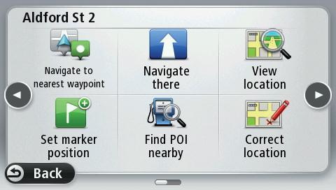 5. Tap Navigate to nearest waypoint to navigate to the waypoint in the list which is nearest to the selected location. 6.