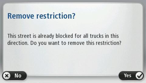 6. Tap Yes when asked if you want to remove the existing restriction. 7.