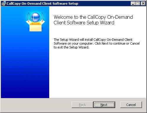 cc: On-Demand Client Installing the Client To begin the installation process,