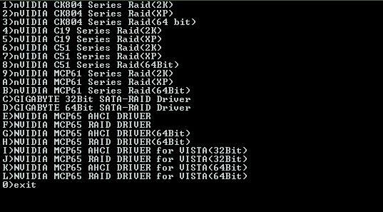 First of all, copy the driver for the SATA controller from the motherboard driver disk to a floppy disk. See the instructions below about how to copy the driver in MS-DOS mode (Note).