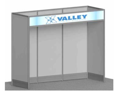 Inline Kit 1102 (DK 102) Floor Standing Hardwall Display Aluminum extrusion frame with cool gray sintra infill panels Dimensions approximately: 10ft