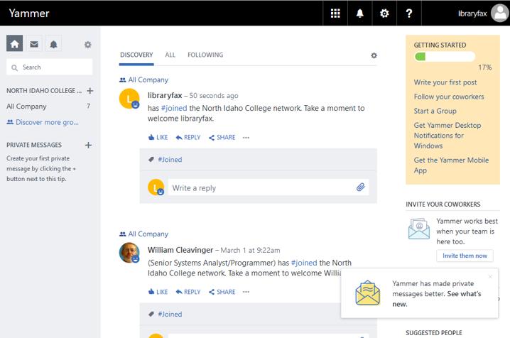Yammer Yammer is your organizations private social network that helps you and your teams stay on top of it all.