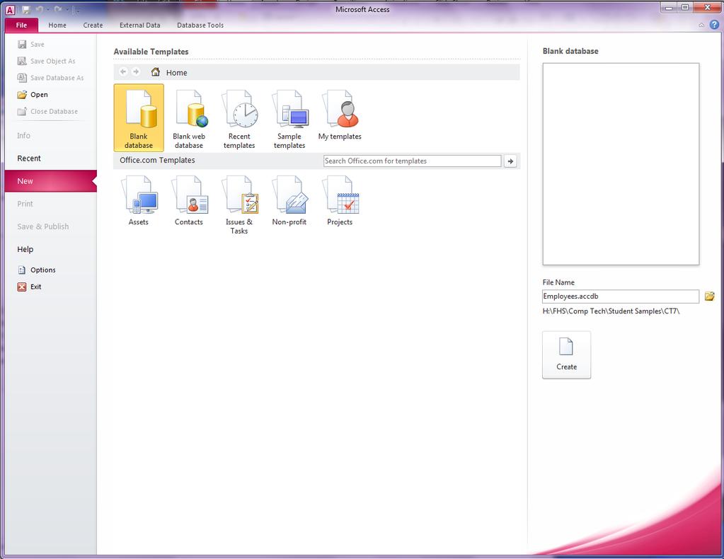 As with all applications there are several ways to open the file. Double click on the Access icon from your desktop.