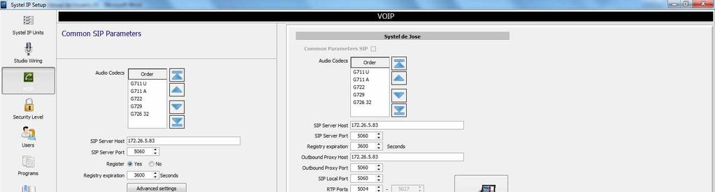 If different parameters are required for some of the Systel IP units, then the Customize Units option must be used.
