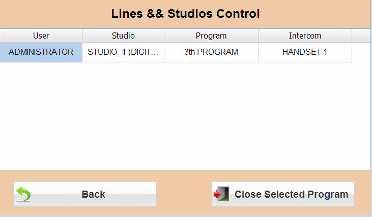 Programs are controlled in a work screen with