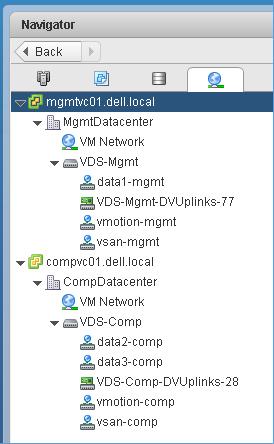 6.2.1.3 VDS summary The Networking tab in the VMware Web Client Navigator pane is shown in Figure 55 after VDS configuration is complete.