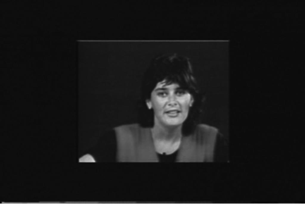 3 8 A frame from the motion-compensated temporal up-conversion of the Miss America clip from 5 to 30 fps.