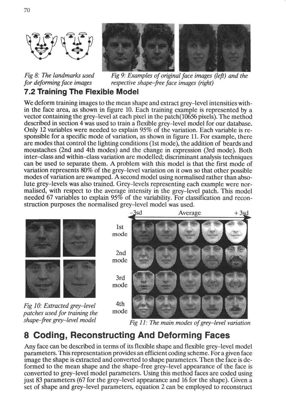 70 Fig 8: The landmarks used Fig 9: Examples of original face images (left) and the for deforming face images respective shape-free face images (right) 7.