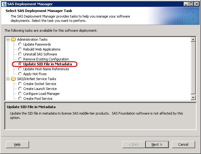 Updating the SID File in Metadata for SAS Solutions 205 Your SETINIT is contained in a SAS installation data file (sometimes referred to as a SID) that is attached to your software order e-mail (SOE).