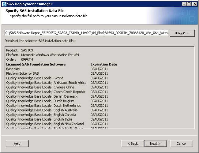 Updating the SID File in Metadata for SAS Solutions 207 11. Click Start. When the deployment manager has successfully updated your SETINIT, you should see a page similar to the following: 12.