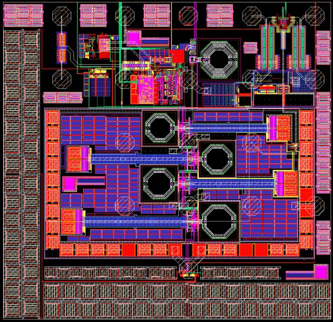 MACRO LAYOUT VIEW PMCC_PLL12GFN macro layout is optimally designed taking symmetry, parasitic capacitances, inductance and reliability into account.